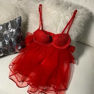 NWT Victoria’s Secret’s Sexy Nighty push up padded underwire Rhinestone’…